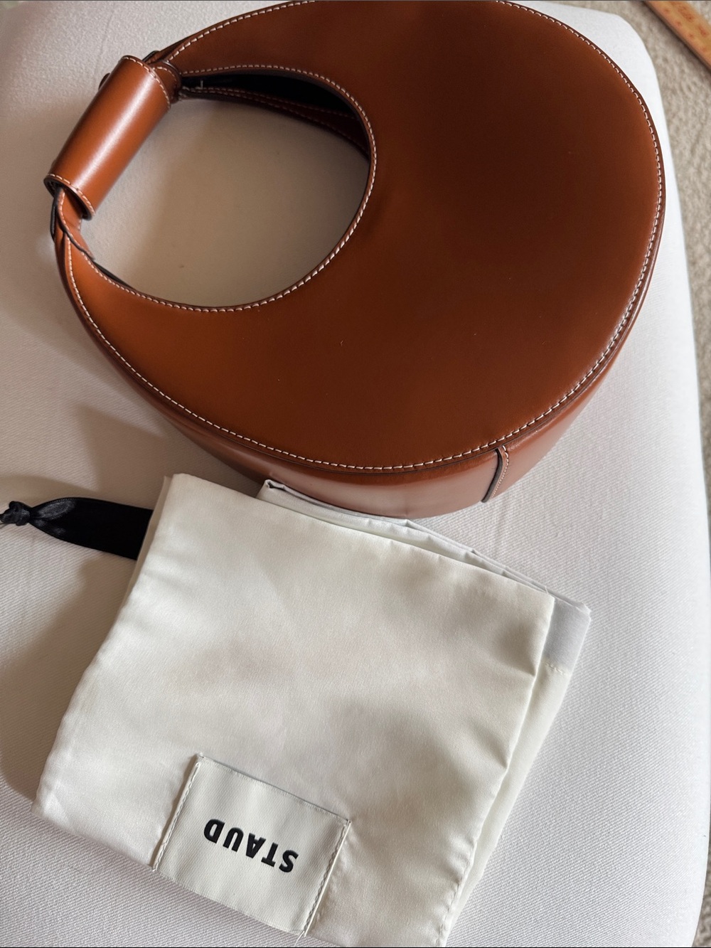 STAUD
Mini Moon Leather Bag in Tan - Picture 4 of 9